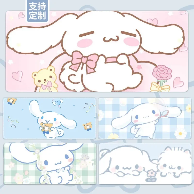Pink Blue Cinnamoroll Cute Girl Mouse Pad Kawaii Large Gaming Mousepad Gamer Stitching Desk Mat XXL for PC Keyboard Mouse Carpet