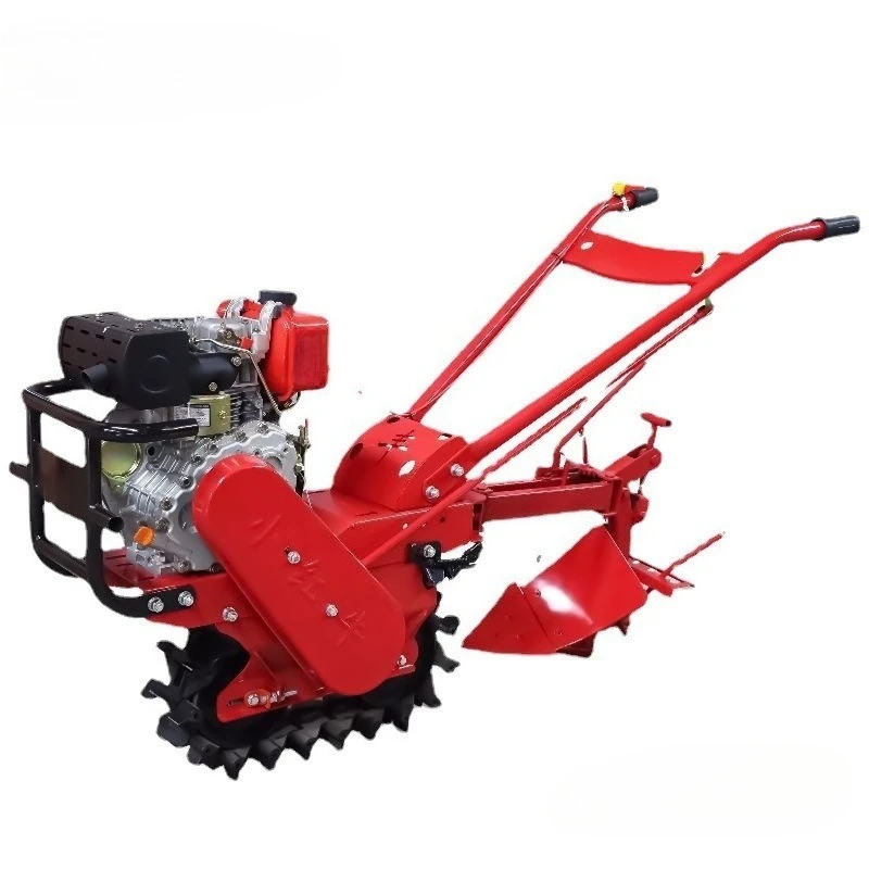 Chain rail micro-tiller Little Red Cow small-scale arable land ploughing ditch fertilizing seeding wading grass mountain