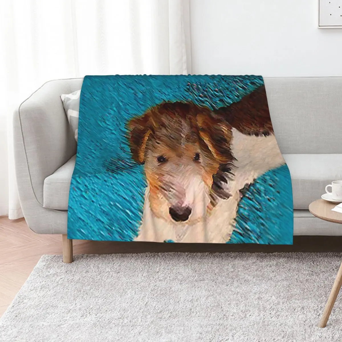 Wire Fox Terrier Puppy Throw Blanket Sofa Quilt Weighted Baby Luxury St blankets and throws heavy to sleep Blankets