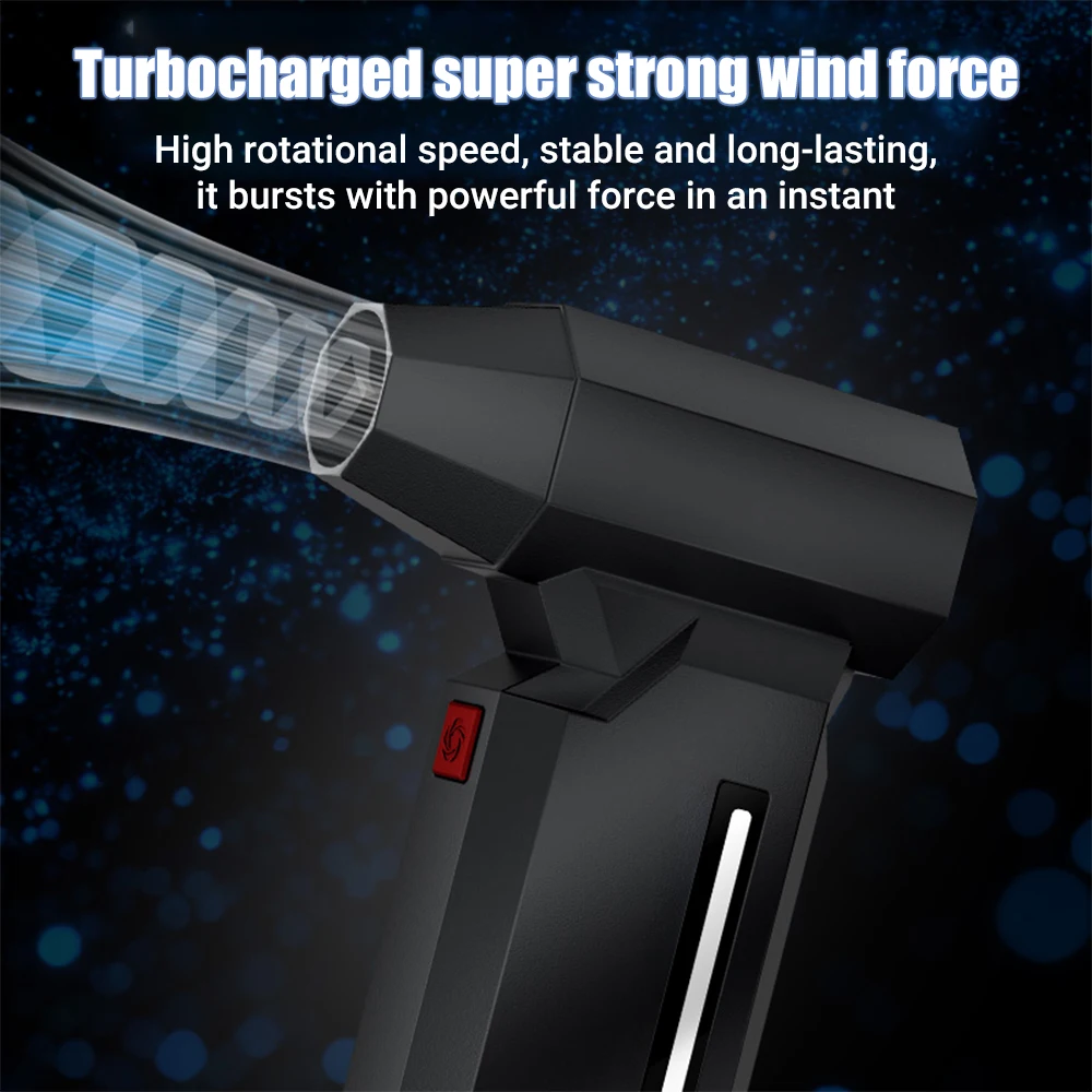 مروحة توربو نفاثة قابلة للتعديل 5 سرعات، 4 فوهات للرياح، منفاخ هواء قوي، منفاخ هواء كهربائي لاسلكي بدون فرش، منفاخ شواء توربو جيت #3