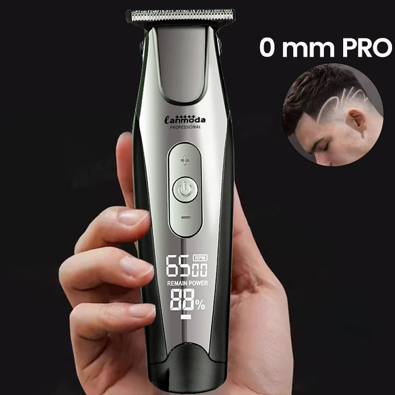 Cortadora de pelo calva eléctrica profesional para peluquero, cortadora de pelo con cuchilla en T de 0 MM, máquina de corte de pelo para hombres,