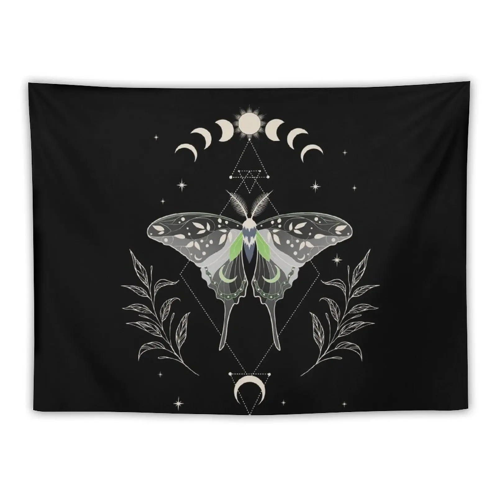 

Agender Luna Moth Celestial Cottagecore LGBT Pride Flag Tapestry Decorations For Your Bedroom Hanging Wall Tapestry