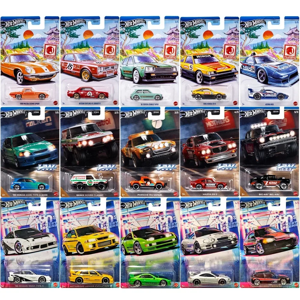 Hot Wheels Cars GDG44 Series HONDA CIVIC TYPE R NISSAN 180SX TYPE X 1/64 Diecast Vehicle Model Cars Toys Boys Gift