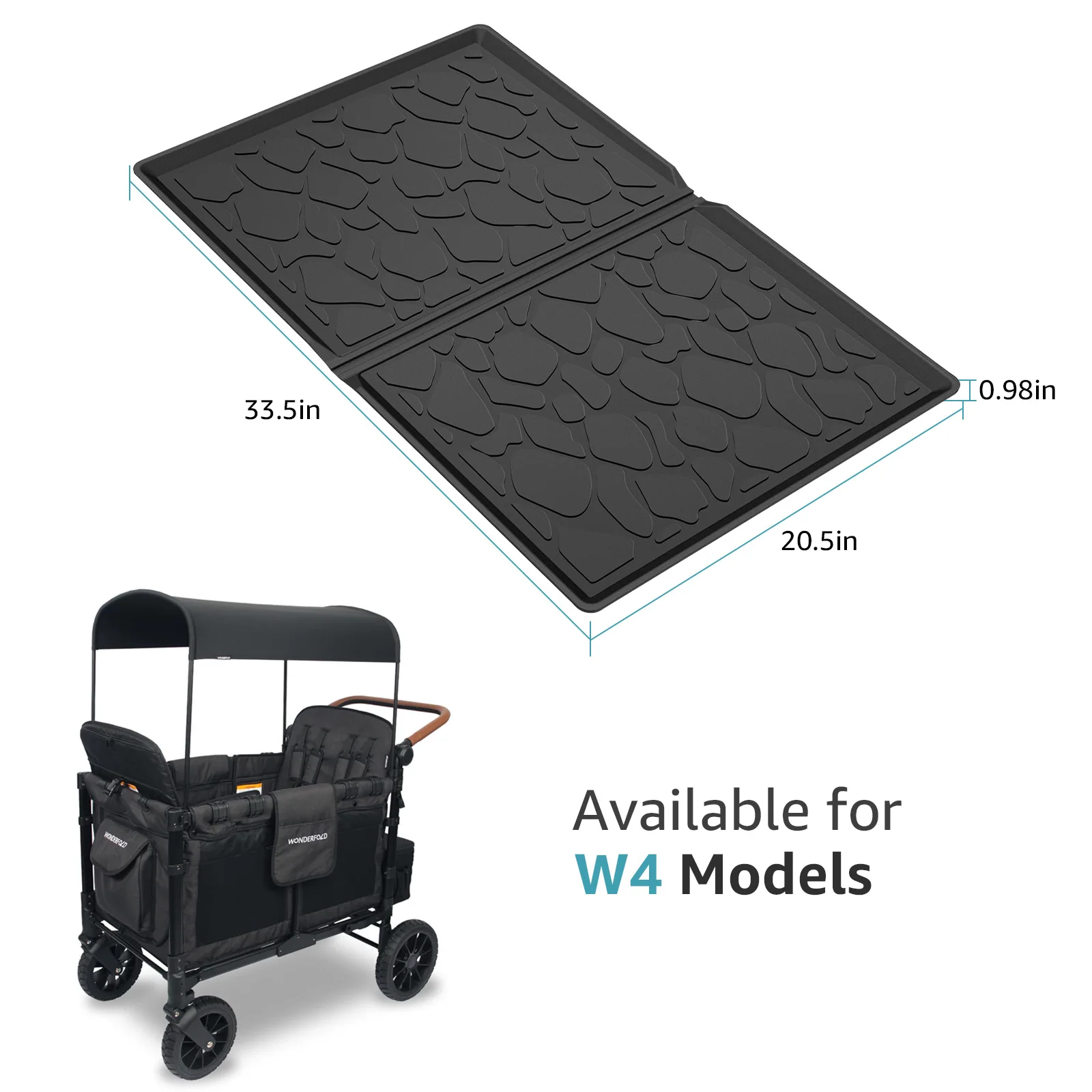 Imagem -02 - Silicone All Weather Mat para Wonderfold Stroller Wagon Wagon Series Proteger da Areia Sujeira e Água Impermeável e Detalhamentos