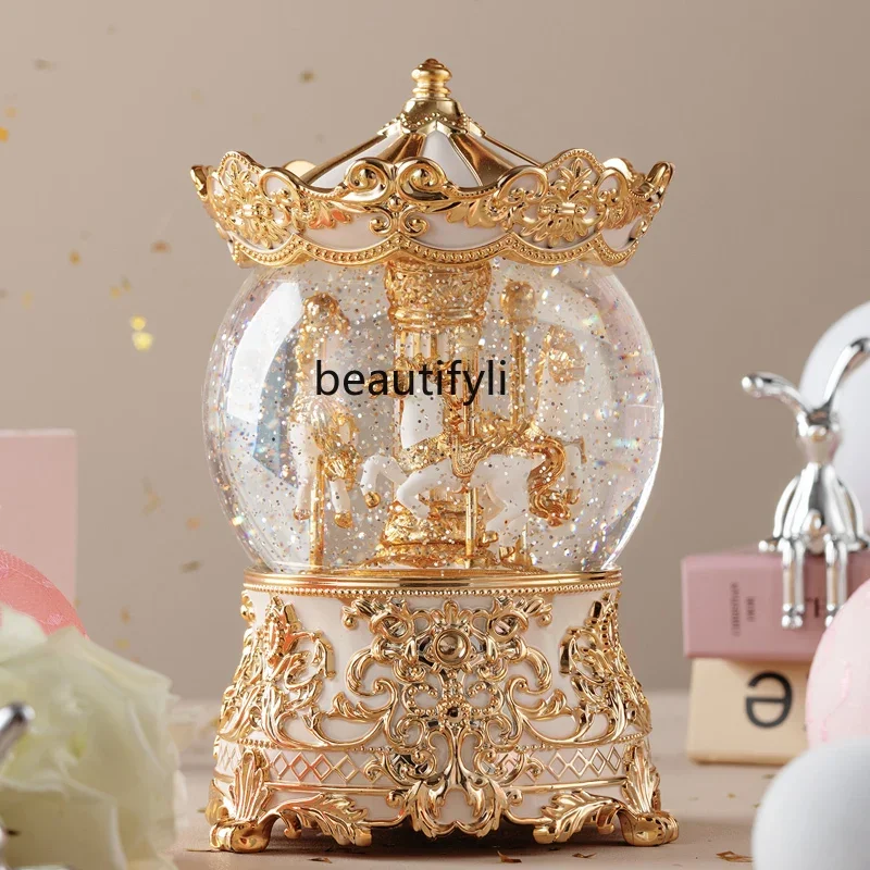 

Crystal Ball Music Octave Carousel Princess Girl Female Birthday Christmas Gift