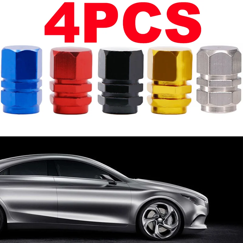 

4Pcs Car Wheel Tire Valve Stems Caps High Quality Aluminum Tyre Rim Stem Waterproof Covers Auto MotorBike Accessories