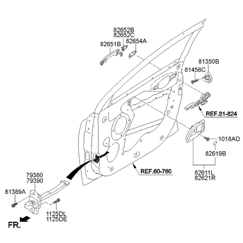 

F9-левая ручка передней двери, индукционный тип 82652-2S010 для Hyundai Tucson IX35 2010-2015, замена внешней ручки двери водителя