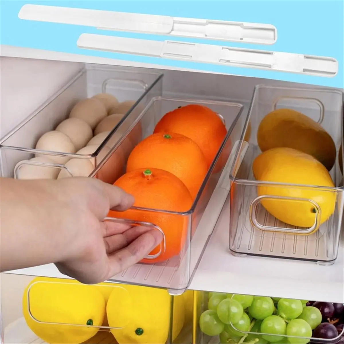 A590K 6 Pcs Adhesive Sliders for Cabinets Pull Out Drawer Organizer Accessories Pull Out Rail for Baskets,Bins,Cabinet,Shelves S