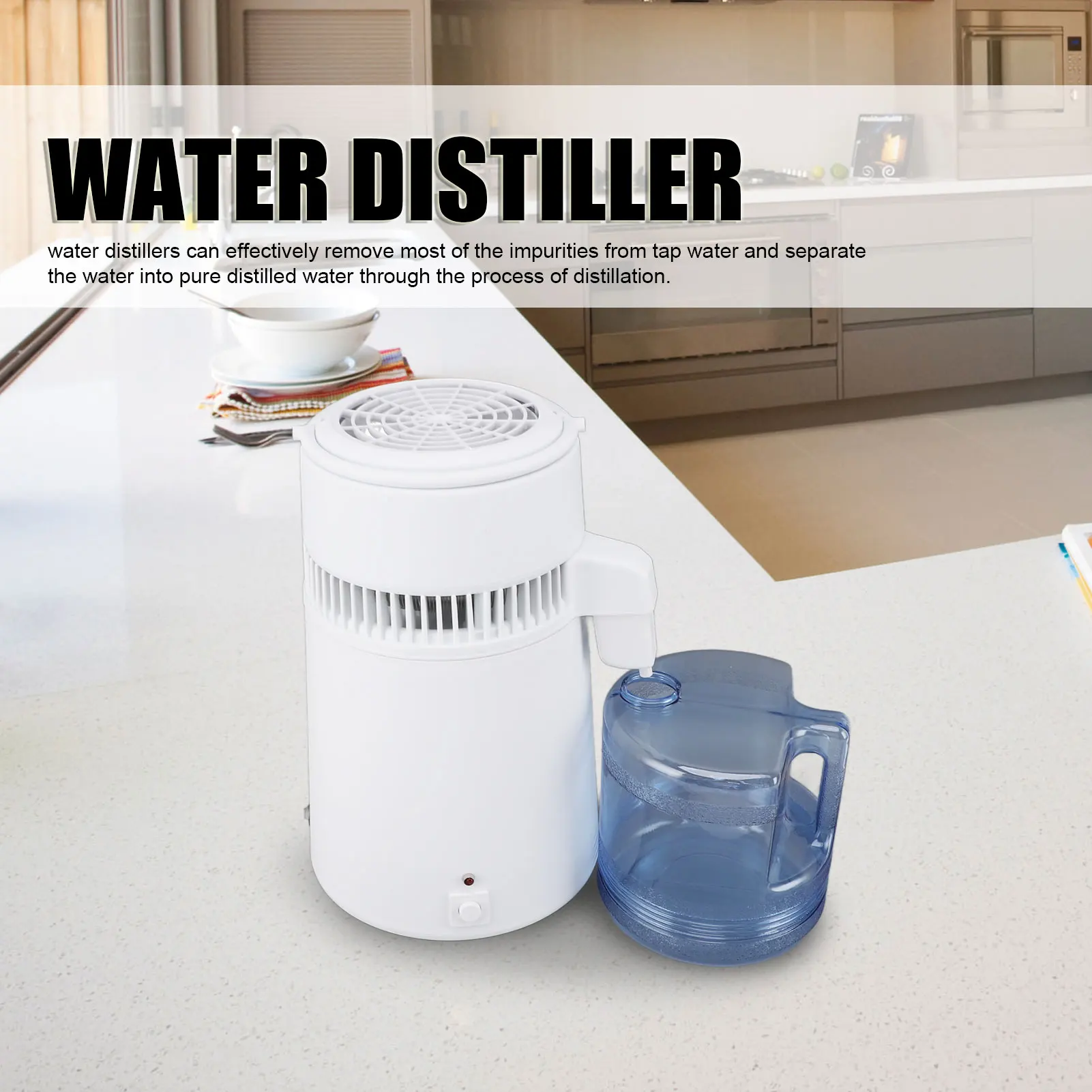 

Water Distiller 4L Stainless Steel Fully Automatic Over Temperature Protection Distilled Water Maker for Home Laboratory Office