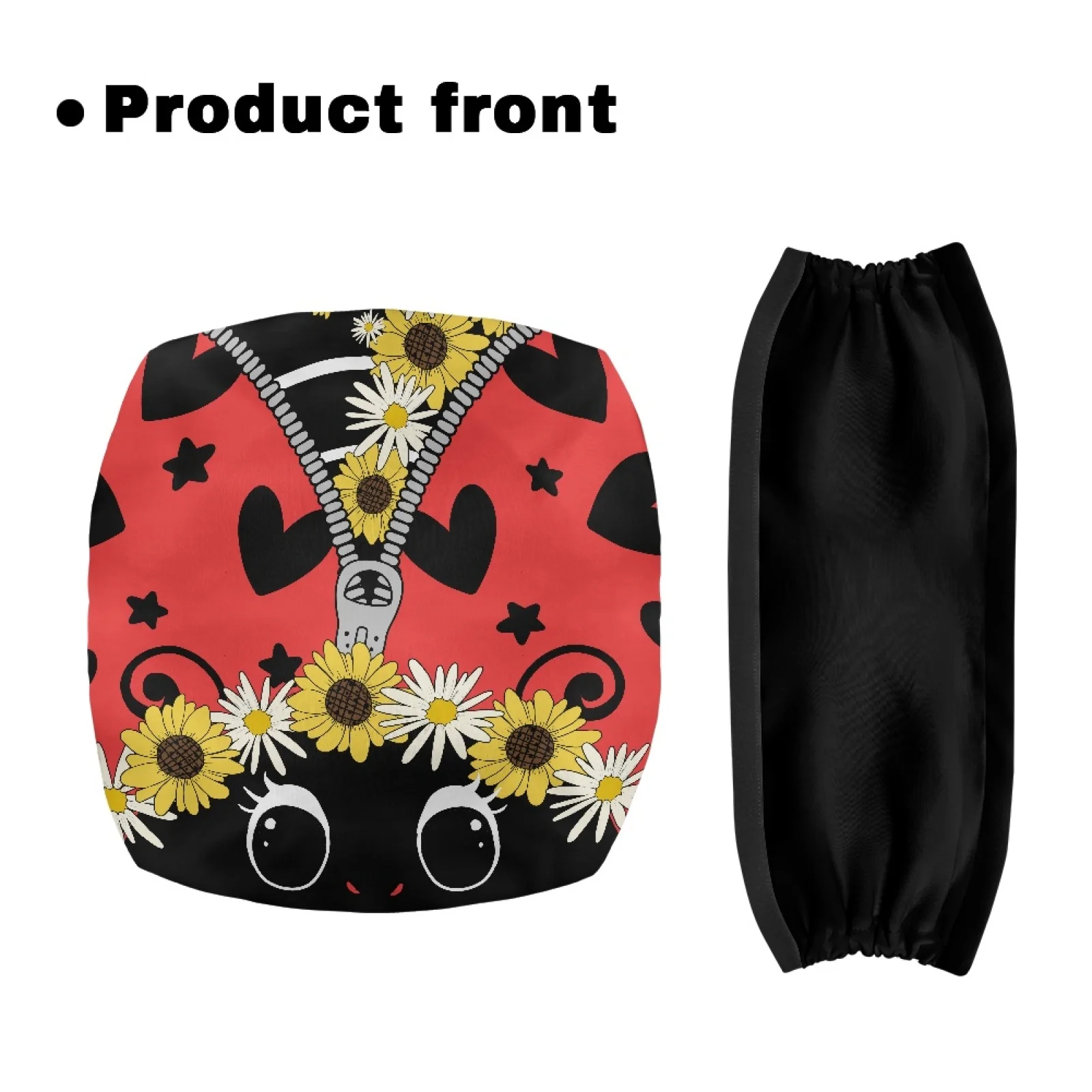 Coloranimal Red Floral Hearts Pattern Pack of 2 Rollator Seat Back Rest Covers Polyester Rollator Walker Seat Back Cover for Men