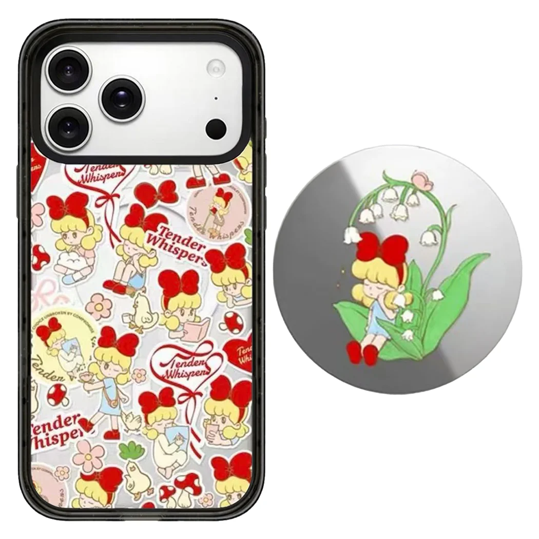 

Cute Plant Girl Phone Stand Magnetic Case: Compatible with IPhone 17 16 15 14 13 12 Pro Max 17 Air