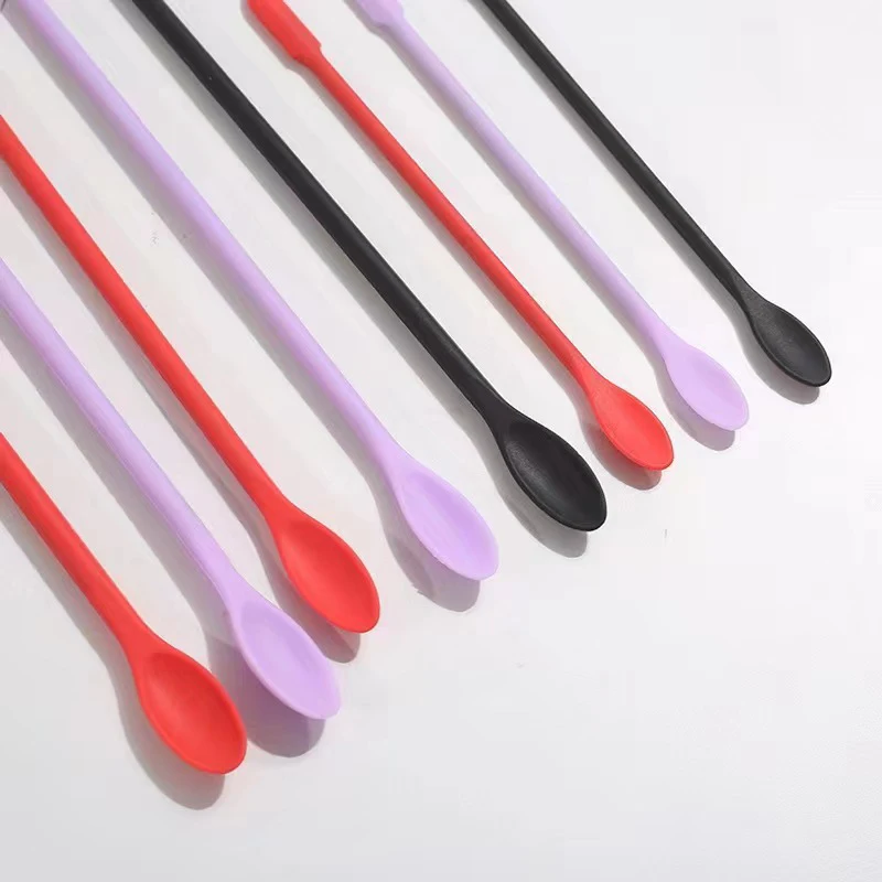 Juego de cucharas de silicona 2 en 1, herramientas para el cuidado de la piel, raspador, base líquida cosmética, cuchara para crema facial