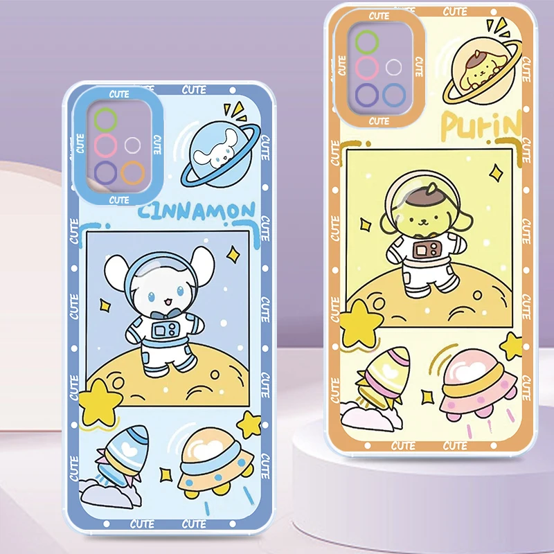 Caixa transparente do telefone dos desenhos animados para Samsung, Sanrio Kuromi, olhos de anjo, A73, A72, A71, A53, A52, A51, A33, A32, A23, A22, A13, A12