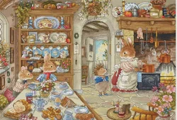 Peter Rabbit in the legendary kitchen 63-46 Embroidery,DIY 14CT Unprinted Arts Cross stitch kits Set Cross-Stitching Home Decor