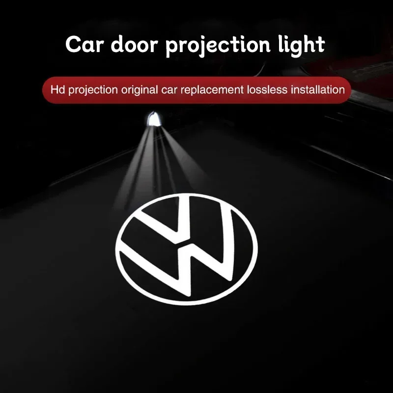 

2Pcs Volkswagen Emblem Projector Lights Car Door Welcome Lamp For VW GTI Polo Golf Passat Tiguan Arteon Touareg Taigo Caddy CC