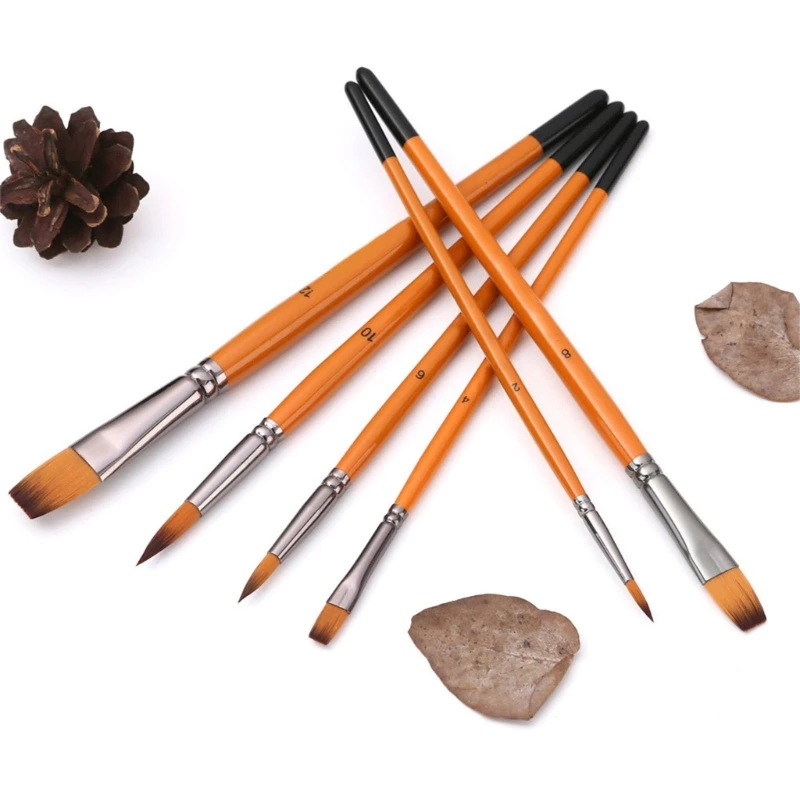 F3MA 6 قطع من فرشاة الطلاء المحمولة للفنانين لعيد الفصح لمستلزمات الرسم الفني للأطفال