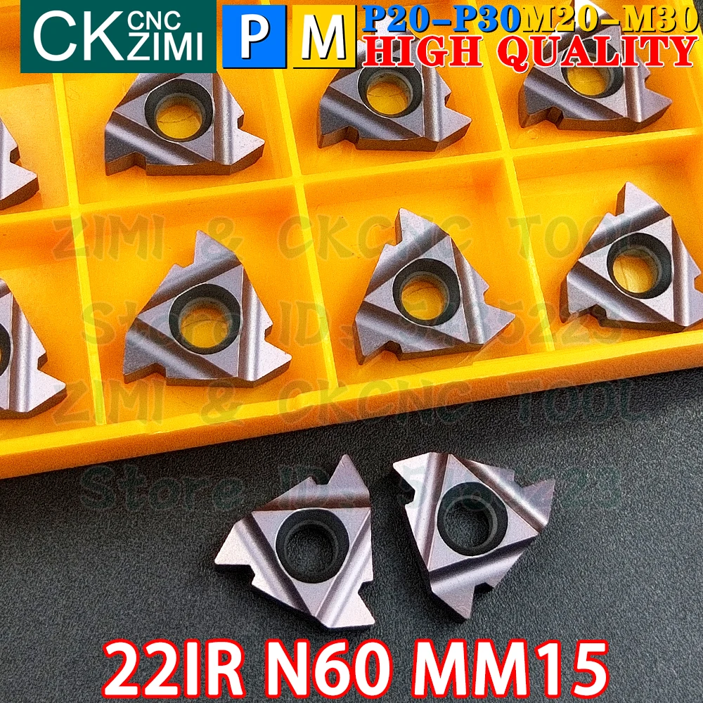 22IR N60 MM15 3.5-5.0 inserti in metallo duro Sinistra destra Inserti filettati filettatura esterna interna Utensili RT22.01N N60P MMT22IR N60 CNC Utensili per tornitura in metallo