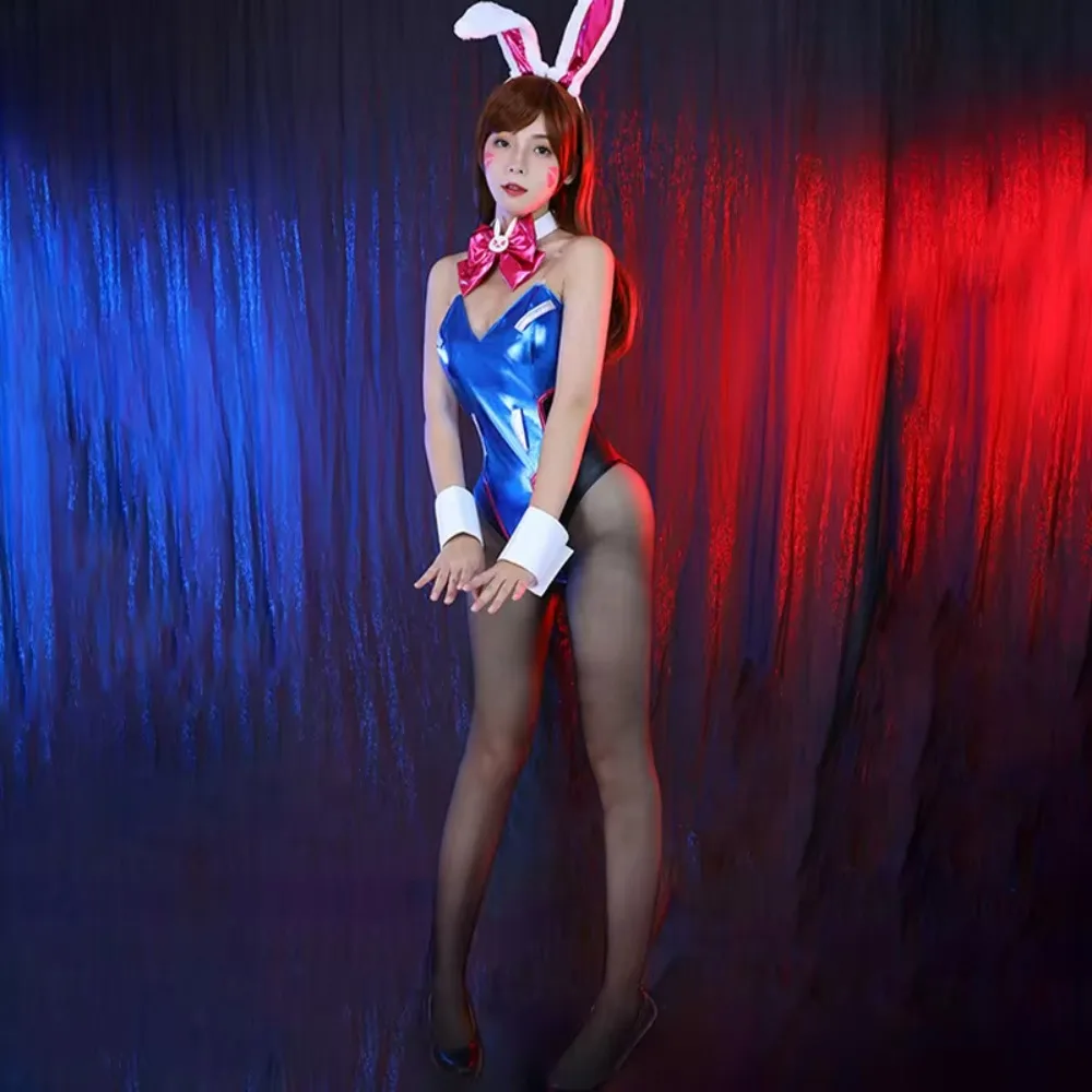 Game Costume Cosplay Suit Watch Bunny Girl Song Hana COS Pioneer D.VA Leather Clothes Female DVA Fan Animation