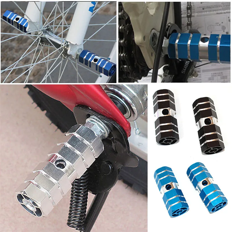 BMX Bike Pedal Alloy Foot Stunt Peg Footrest-Lever Grip Anti-Slip Clamps Front Rear Axle Foot Pick Accessories