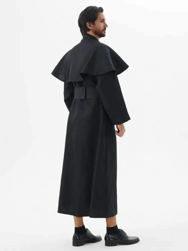 Black Adult Religious Robe, Halloween Character Party Priest Catholic Christ Cosplay Costume, Suitable for Stage Performance