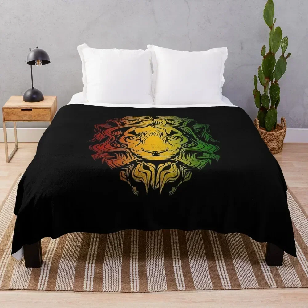 

Lion Art Rastafari Flag Throw Blanket No Pilling Soft Warm Blanket for Bed