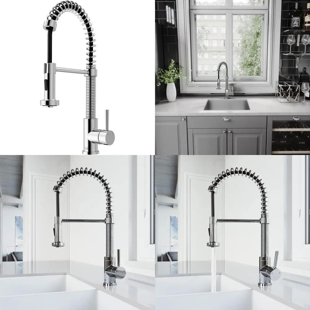 

VIGO Edison 19'' H Single Handle Pull-Down Sprayer Kitchen Faucet in Chrome-VG02001CH