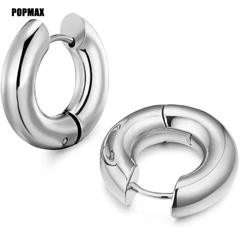 POPMAX Ladies Big Hoops Gold Circle Ring Earrings 2023. Nowe modne prawdziwe pozłacane okrągłe kolczyki kółka dla kobiet i dziewcząt