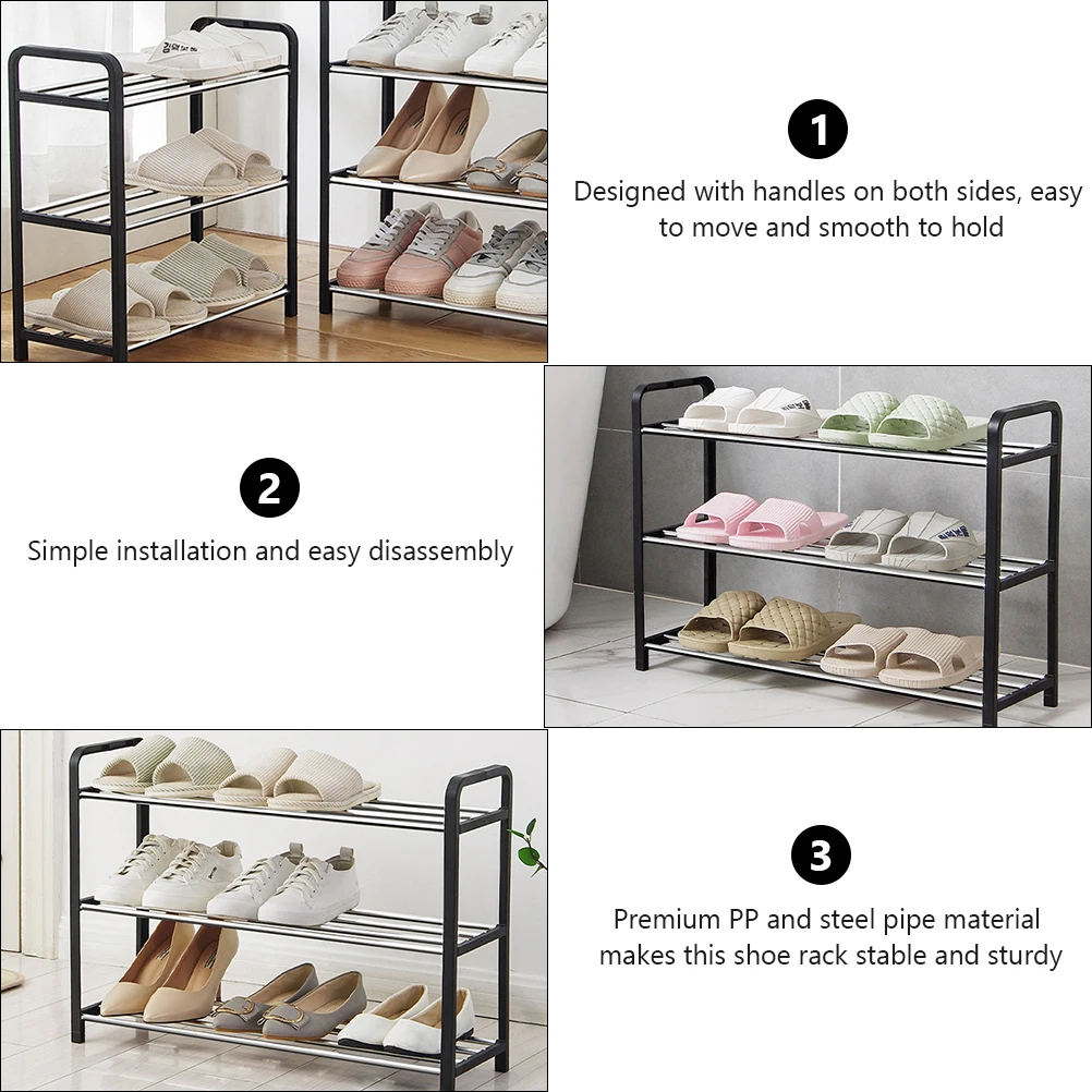 

1pc Multi Layer Shoe Rack PP Steel Pipe Material Compact Size Storage Holder Household Shoe Organizer Premium Quality