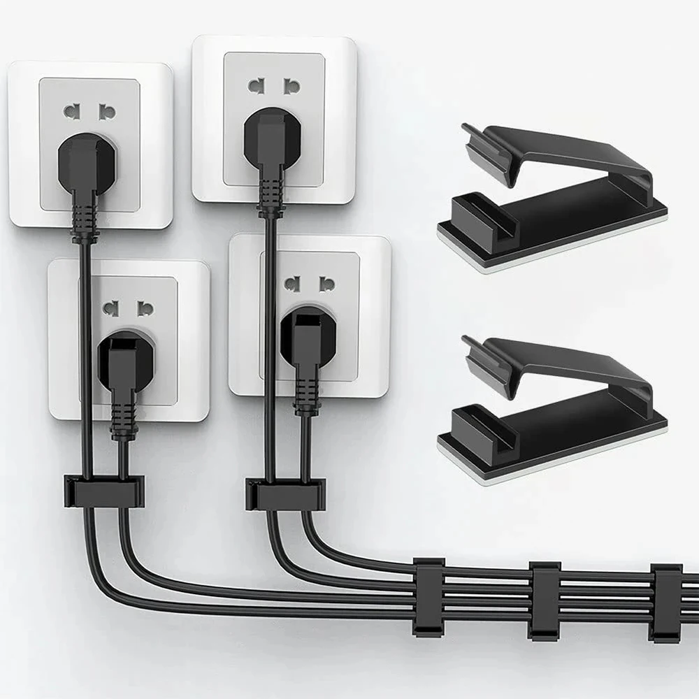 15pcs Easy-Install Self-Adhesive Cable Clips, Wire Organizer for TV, Computer, Perfect for Home, Office, and Car Use, Storage su