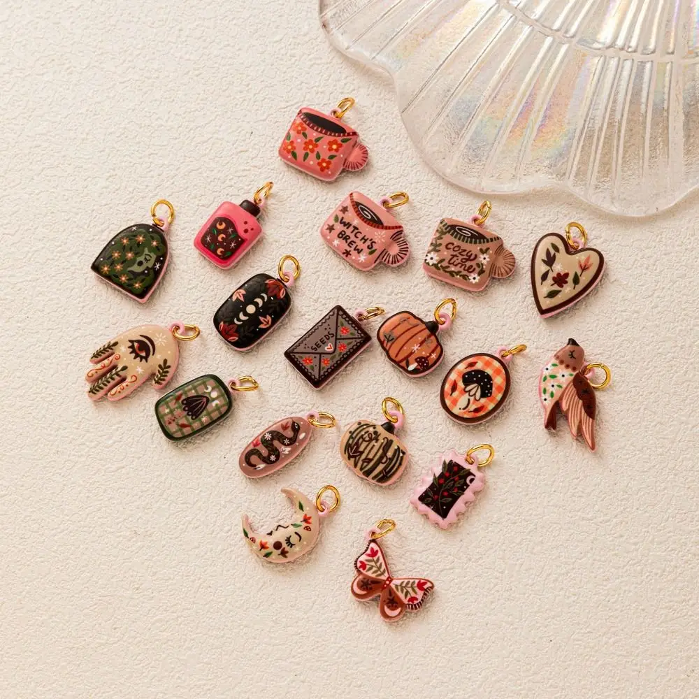 New Colorful Hand-Drawn Pendant Charms Handcrafted Geometric Shape Pendant DIY Gift Jewelry Charms Charms Making
