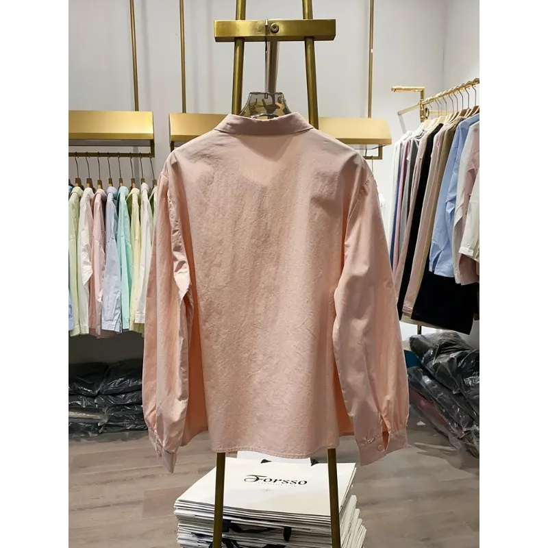 Корейская версия литературной ретро-французской плиссированной рубашки с длинными рукавами для женщин, весна 2025, новый шикарный топ