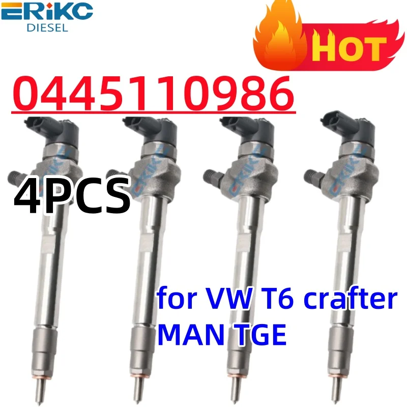 

0445110986 0 445 110 986 Common Rail Injection Nozzle 0445 110 986 for VW T6 crafter MAN TGE 04L130277BE ERIKC