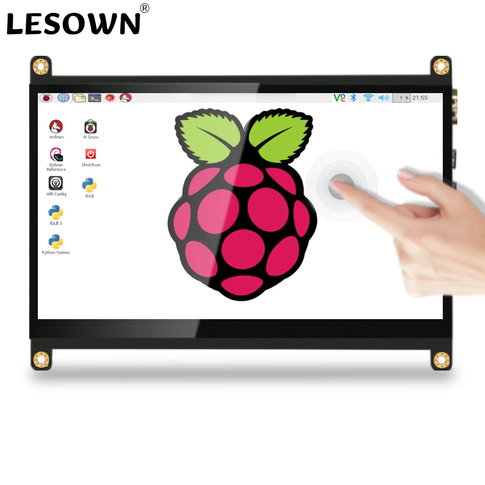 

LESOWN 10.1 7 inch HDMI Touchscreen Display IPS 1024x600 USB Powered LCD Module for Raspberry PI PC Temperature Monitoring