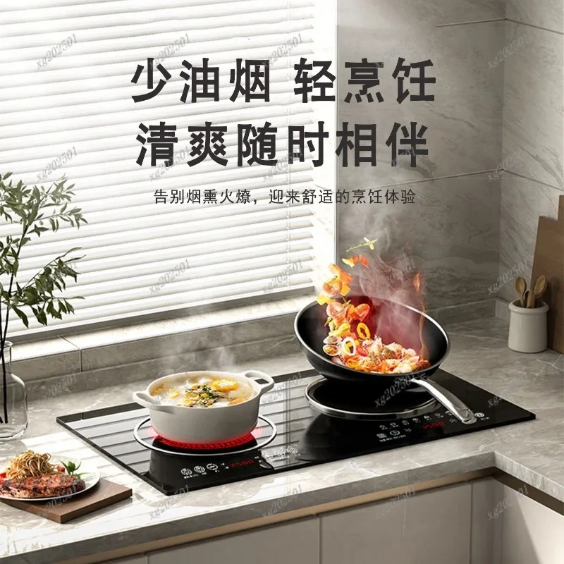 Embedded Double Induction Cooker - Concave & Flat Dual Burner Electric Stove for Commercial & Home Use