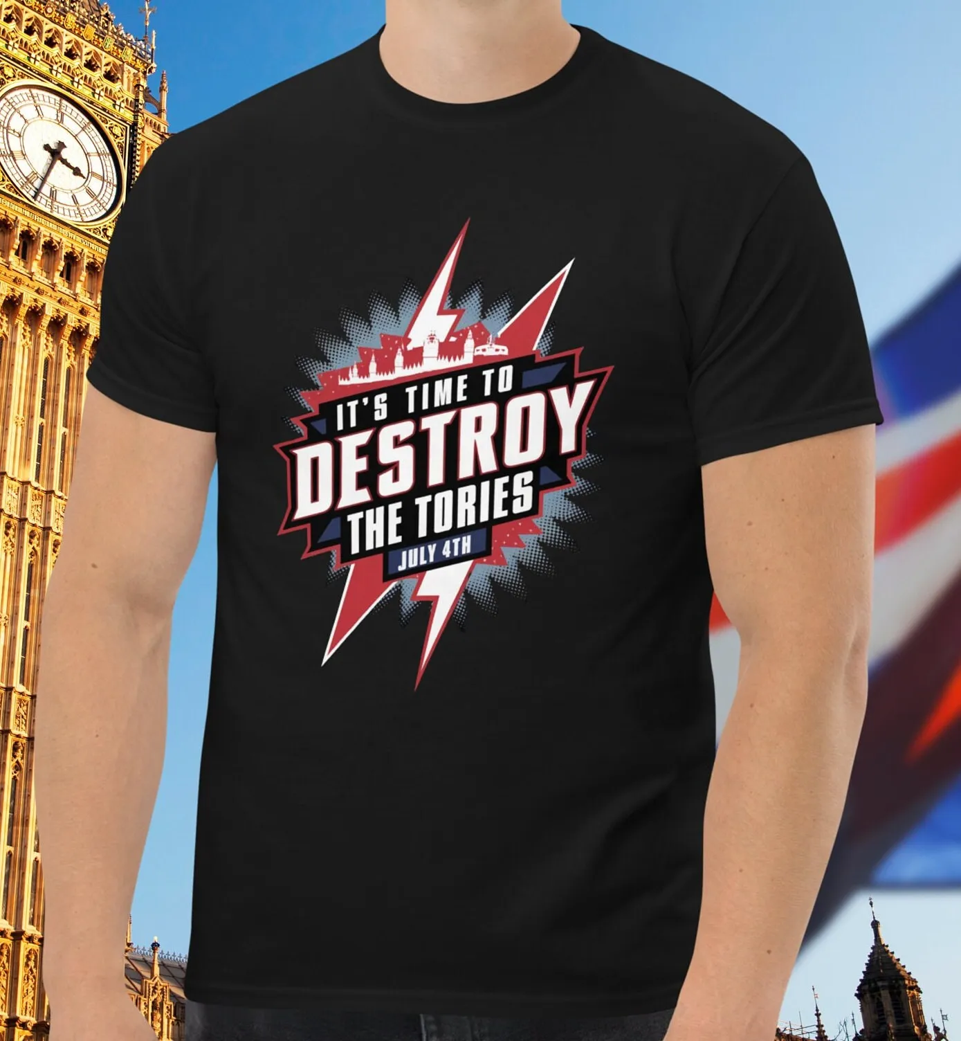 Anti Tory Election T Shirt Uk General Destroy The Tories For Labour Party Member Green Get Out