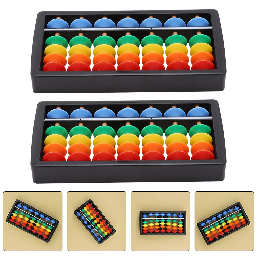 2 PCS 7 Gears Abacus Game Kids Toys Toddler Tools Counting Mental Arithmetic Calculate Desktop