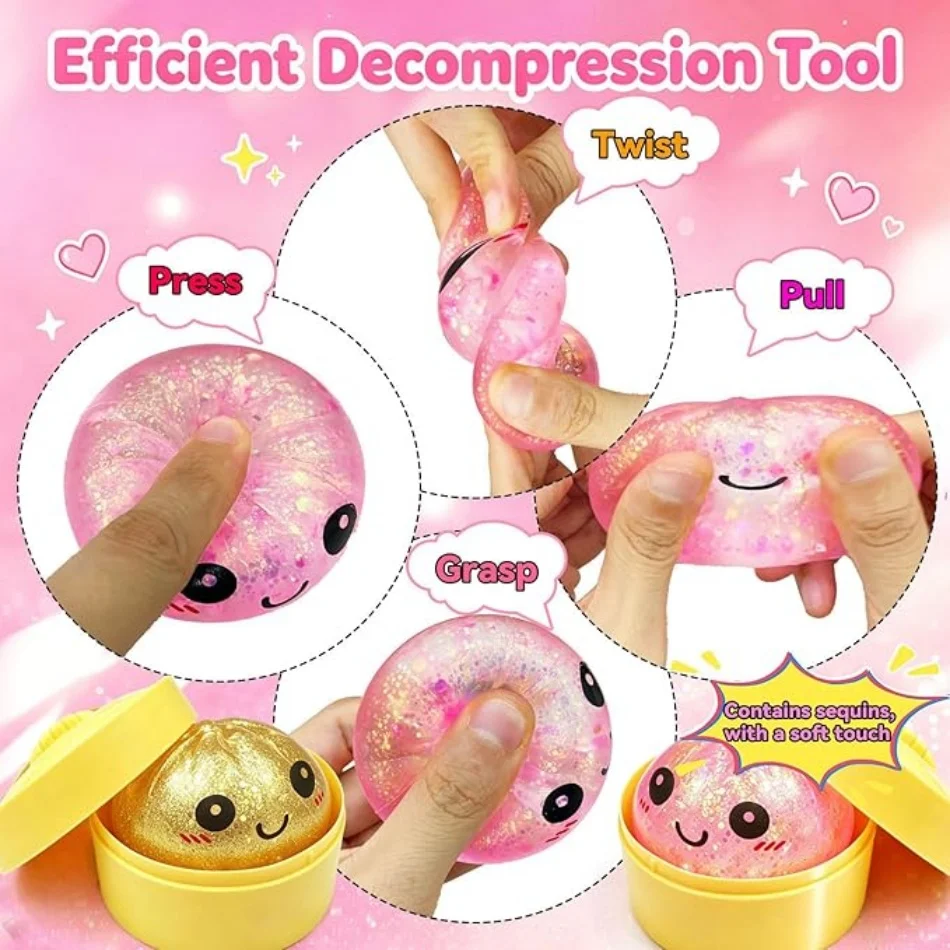 Mini-Dumplings Squishy, langsam aufspringendes Stressabbau-Spielzeug, weiche Dumpling-Überraschungsbox, handgemachter Stressabbau-Ball mit
