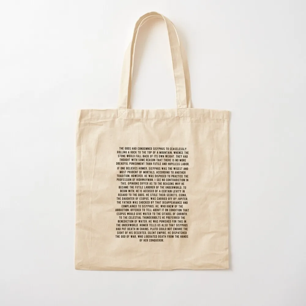 Albert Camus - Myth Of Sisyphus - 1st Paragraph Tote Bag Canvas stote bag canvas shopping bag