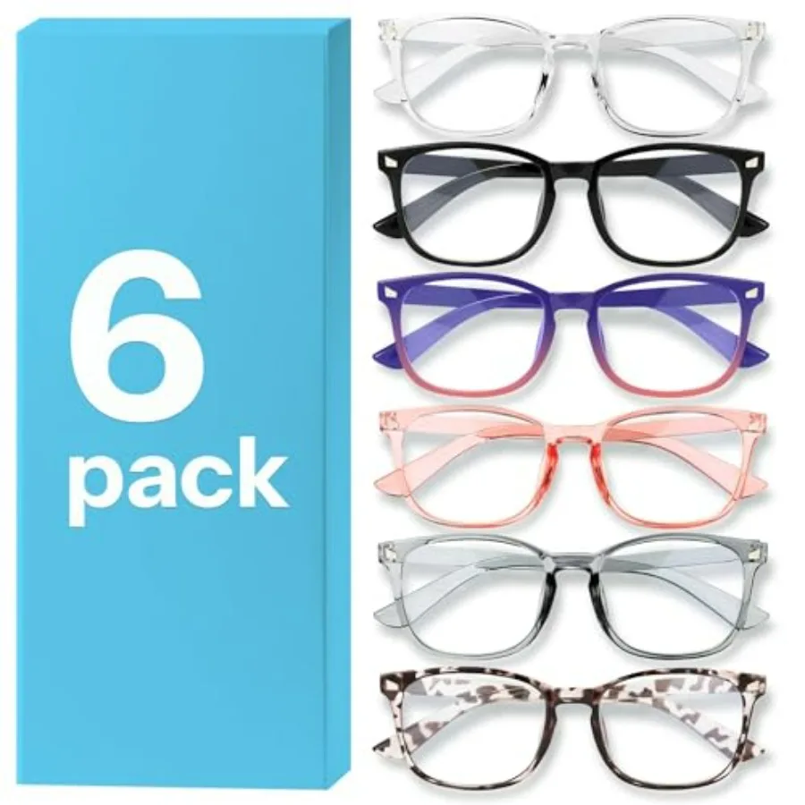 

MIGSIR 6 Pack Blue Light Blocking Glasses for Women Men Stylish Computer and Gaming Glasses, Fashion Square Frame Eyewear