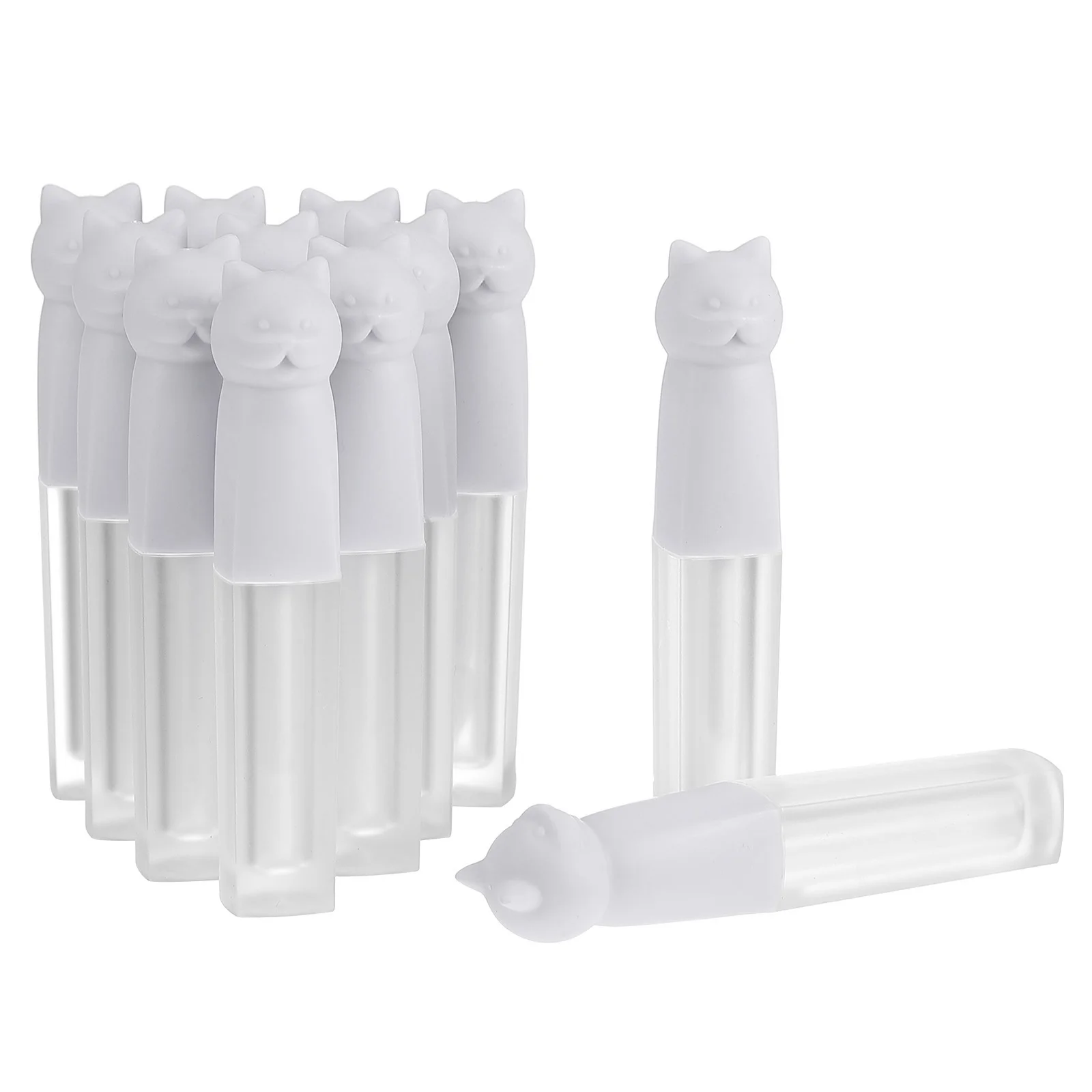 Kat Lipgloss Tube Meisjes Lippenstift Fles Wit Spuitgietcontainer Helder voor