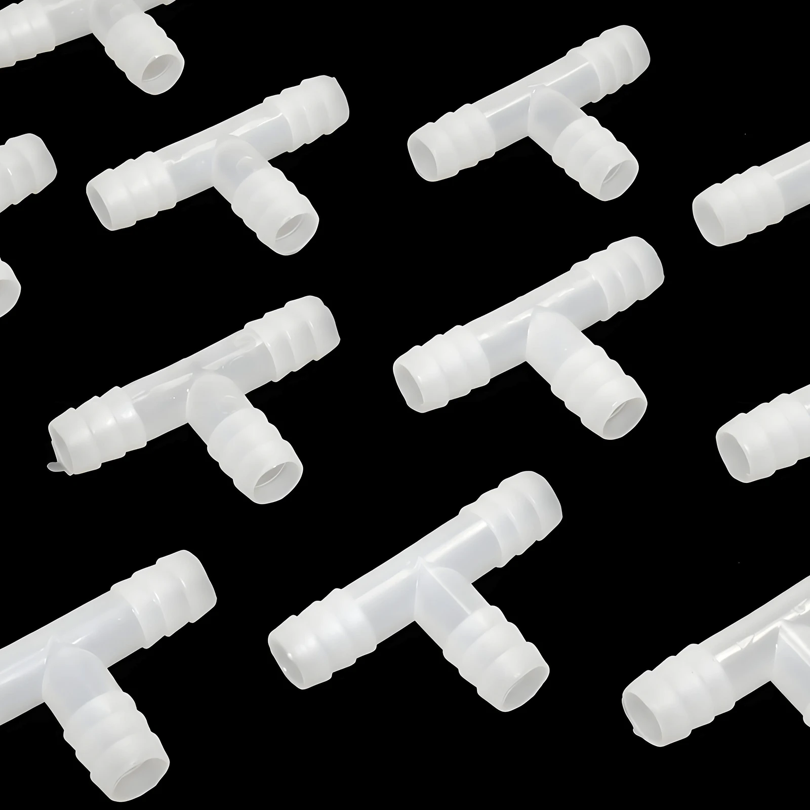 10Pcs/Lot T‑Shape Barb Hose Tee Fitting, 9mm 3‑Way Plastic Tube Connector, Durable Barbed Pipe Joint for Garden Irrigation System Replacement Accessories