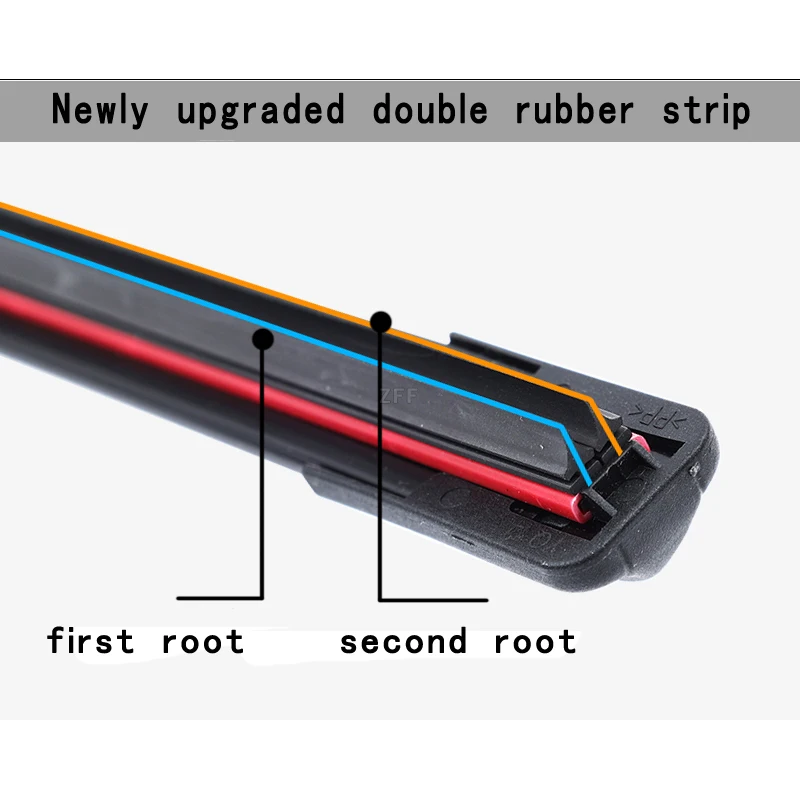 Car Windshield Wiper blades Universal Soft Double layer Rubber Frameless Bracketless car wipers 14\