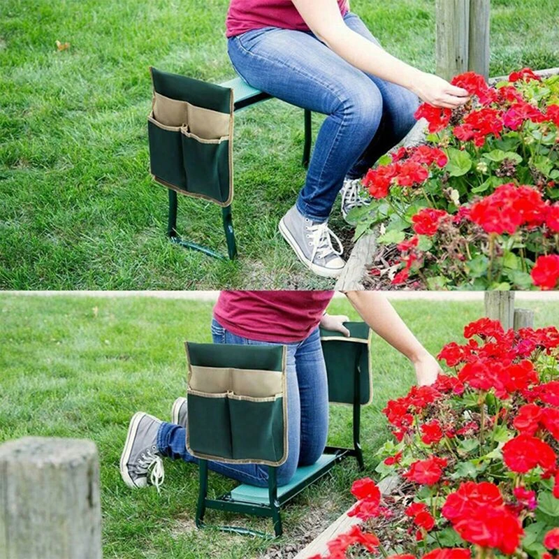 1/2pcs Folding Gardening Tools Chair Pouch Portable Multi Pocket Garden Benches Cloth Storage Bags Camping Stool Bag