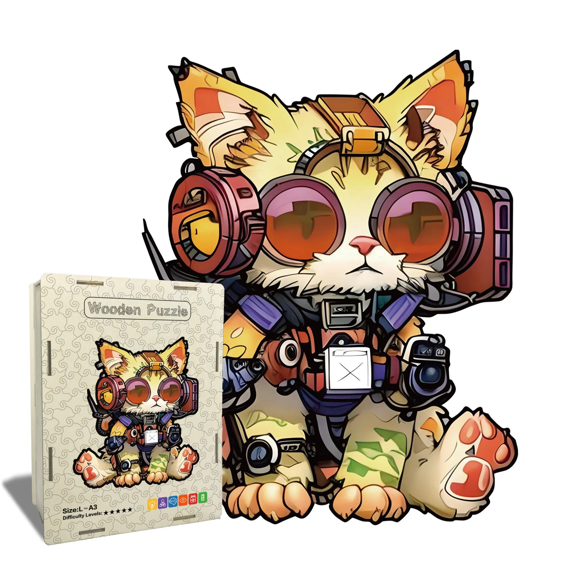 quebra-cabeca-de-madeira-em-formato-de-gato-presente-de-alta-dificuldade-para-descompressao