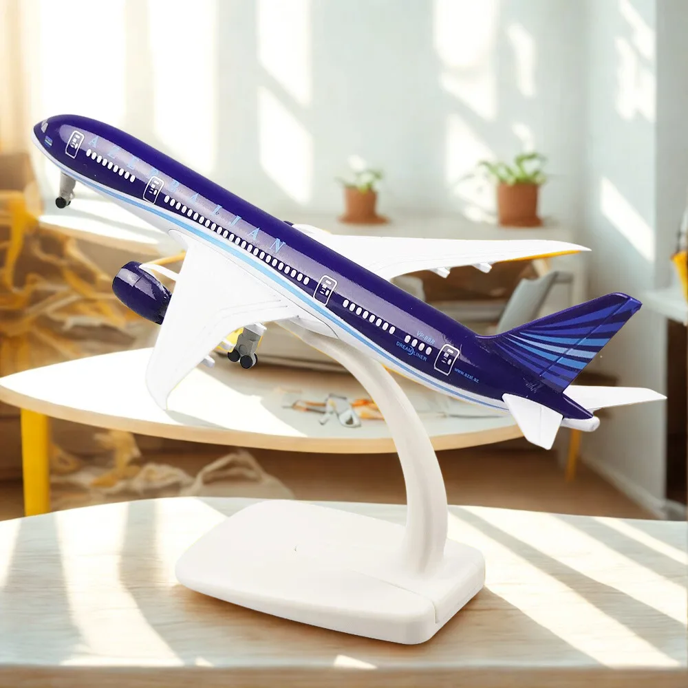 

Модель самолета, игрушка 20 см Asserbaijan B787, самолет из сплава, имитация пассажира, реплика модели самолета, металлическая модель самолета для детей