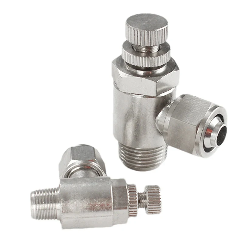 1PCS Pneumatic Quick Screwing Fittings SL6-01 M5 Rotary Throttle Valve Speed Control Valve Flow Air Pipe Connector