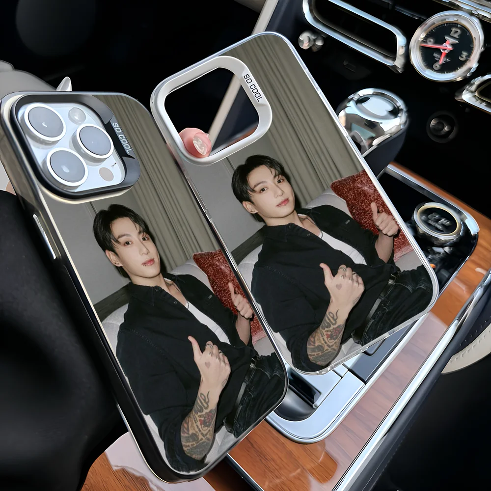 Epc E-Euphoria J-JungkookS KPOP Phone Case IMD Phone Case For IPhone 16 15 14 13 12 11 Pro Max Plus Color Silver Cover