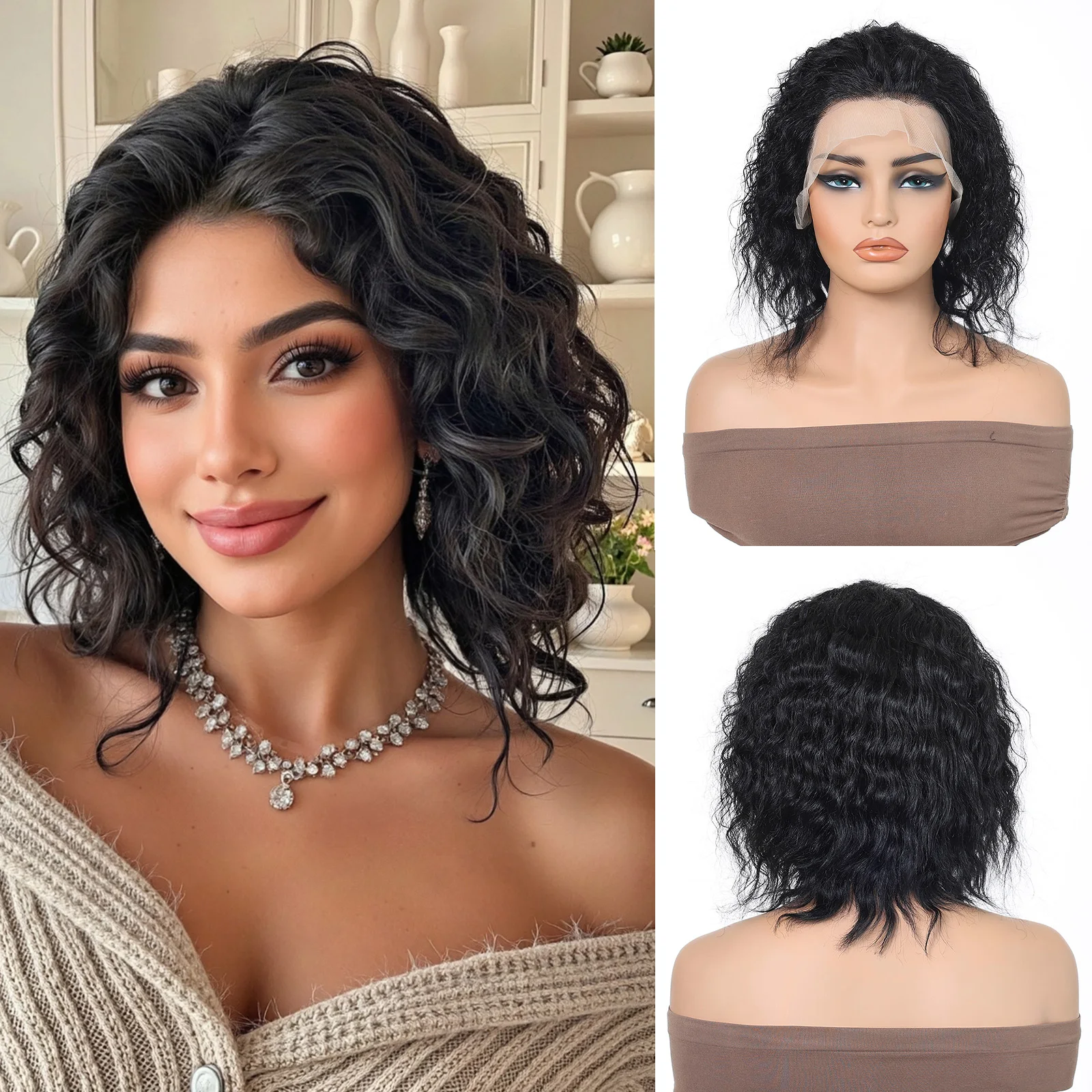 perruque-lace-front-13x4-courte-bouclee-bob-ondulee-effet-mouille-cheveux-humains-melanges-synthetiques-noir-pre-pluckee-ligne-de-cheveux-naturelle