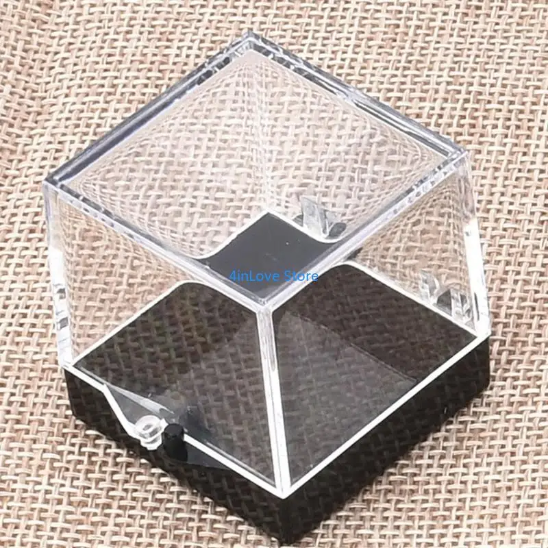 

T4MD Set Of 12 Mineral Display Cases With Black Base Presentation Organizers