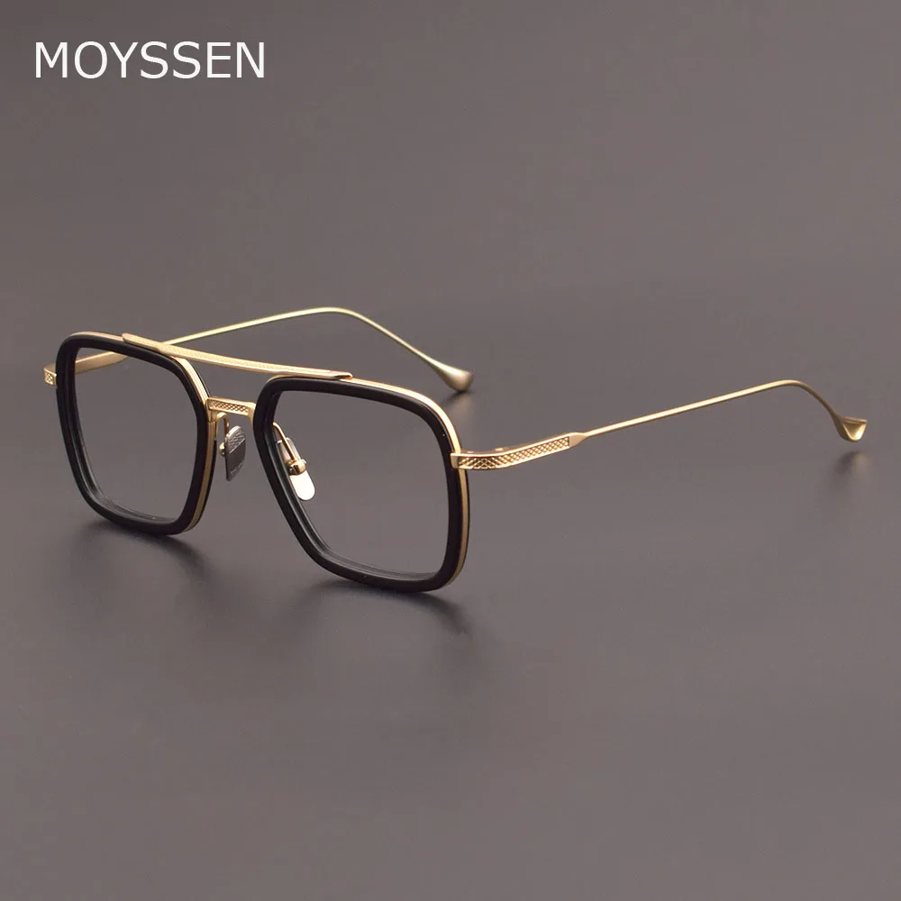 Brand Design Men Women Oversized Big Large Square Titanium Eyeglasses Frame Tony Transparent Sunglasses Can Customize Myopia